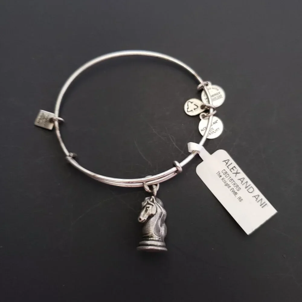 NWT ALEX AND ANI "THE KNIGHT" BRACELET Chess  Horse  750 - Picture 3 of 5